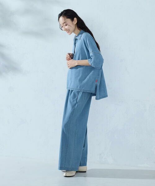 COMME CA ISM / コムサイズム シャツ・ブラウス | ツイル・デニム スキッパープルオーバー/セットアップ対応 | 詳細7