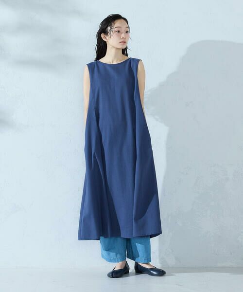 COMME CA ISM / コムサイズム ドレス | ノースリーブ アッパッパ（ネイビー）