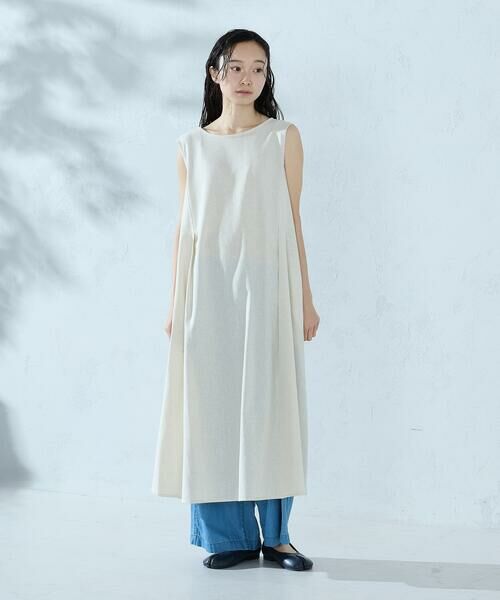 COMME CA ISM / コムサイズム ドレス | ノースリーブ アッパッパ（ベージュ）
