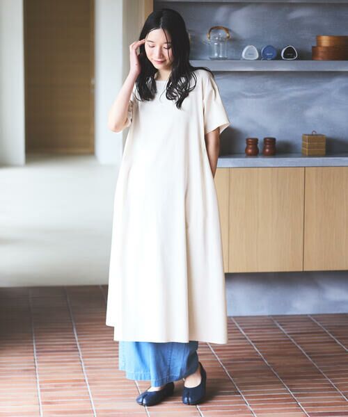 COMME CA ISM / コムサイズム ドレス | 半袖 アッパッパ（ベージュ）