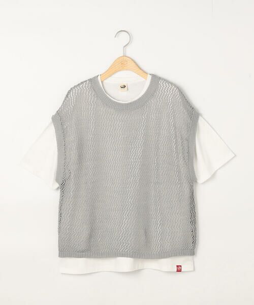 COMME CA ISM / コムサイズム ベスト | 【セットアイテム】メッシュニットベスト＋Tシャツ | 詳細4