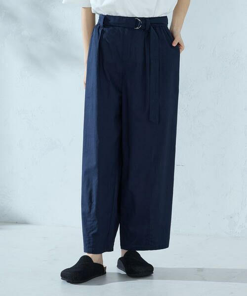 COMME CA ISM / コムサイズム その他パンツ | コットンリネンベルト付きパンツ/セットアップ対応（ネイビー）