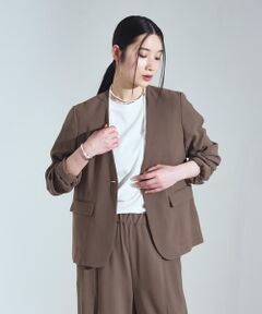 COMME CA ISM / コムサイズム ノーカラージャケット | 【UVカット・吸水速乾・接触冷感】kireri ドライヴィンテージ ノーカラージャケット/セットアップ対応