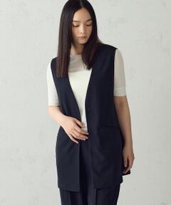 COMME CA ISM / コムサイズム ベスト | 【UVカット・吸水速乾・接触冷感】kireri ドライヴィンテージ ノーカラーロングジレ/セットアップ対応