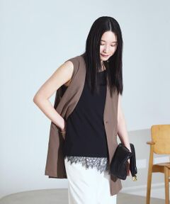 COMME CA ISM / コムサイズム ベスト | 【UVカット・吸水速乾・接触冷感】kireri ドライヴィンテージ ノーカラーロングジレ/セットアップ対応