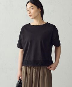 COMME CA ISM / コムサイズム カットソー | レース コンビTシャツ
