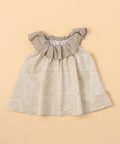 COMME CA ISM / コムサイズム ベビー・キッズグッズ | バンダナ柄プリント衿フリル ノースリーブブラウス(ベビーサイズ)