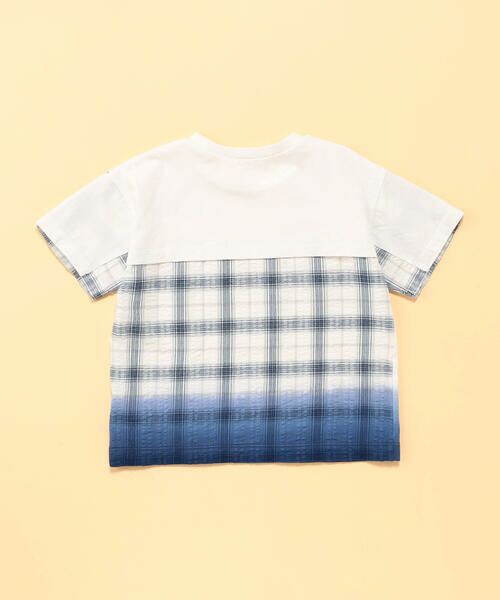 COMME CA ISM / コムサイズム ベビー・キッズグッズ | サッカーチェック切替 グラデーション染め 半袖Tシャツ(ベビーサイズ) | 詳細1