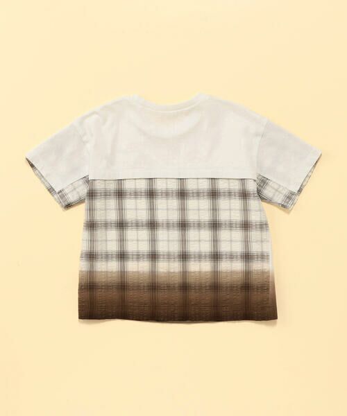 COMME CA ISM / コムサイズム ベビー・キッズグッズ | サッカーチェック切替 グラデーション染め 半袖Tシャツ(ベビーサイズ) | 詳細3