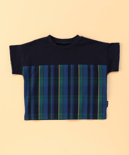 COMME CA ISM / コムサイズム ベビー・キッズグッズ | マドラスチェック 半袖Tシャツ(ベビーサイズ)（ネイビー系）