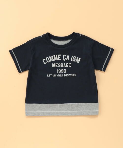 COMME CA ISM / コムサイズム ベビー・キッズグッズ | 箔プリント 半袖Tシャツ(ベビーサイズ)（ネイビー）