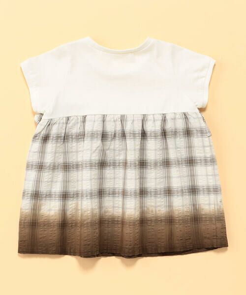 COMME CA ISM / コムサイズム ベビー・キッズグッズ | サッカーチェック 切替グラデーション染め チュニックTシャツ(ベビーサイズ) | 詳細2