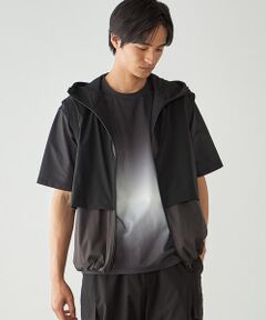 COMME CA ISM / コムサイズム ベスト | リップストップ ナイロンストレッチ ブロッキングベスト / セットアップ対応