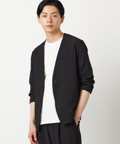 COMME CA ISM / コムサイズム ノーカラージャケット | 【セットアップ対応】楊柳ポリエステル ノーカラージャケット