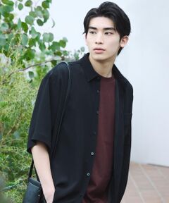 COMME CA ISM / コムサイズム シャツ・ブラウス | 楊柳ポリエステル ショートポイントカラー リラックス半袖シャツ