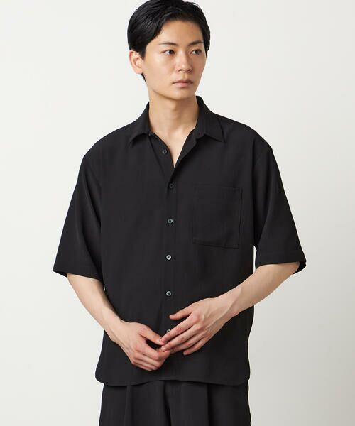 COMME CA ISM / コムサイズム シャツ・ブラウス | 楊柳ポリエステル ショートポイントカラー リラックス半袖シャツ | 詳細4
