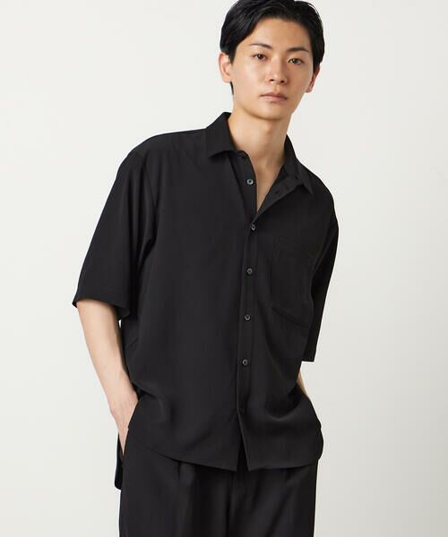 COMME CA ISM / コムサイズム シャツ・ブラウス | 楊柳ポリエステル ショートポイントカラー リラックス半袖シャツ | 詳細5