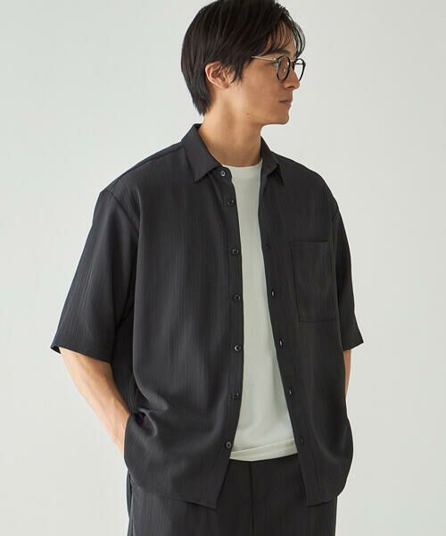 COMME CA ISM / コムサイズム シャツ・ブラウス | 楊柳ポリエステル ショートポイントカラー リラックス半袖シャツ | 詳細18