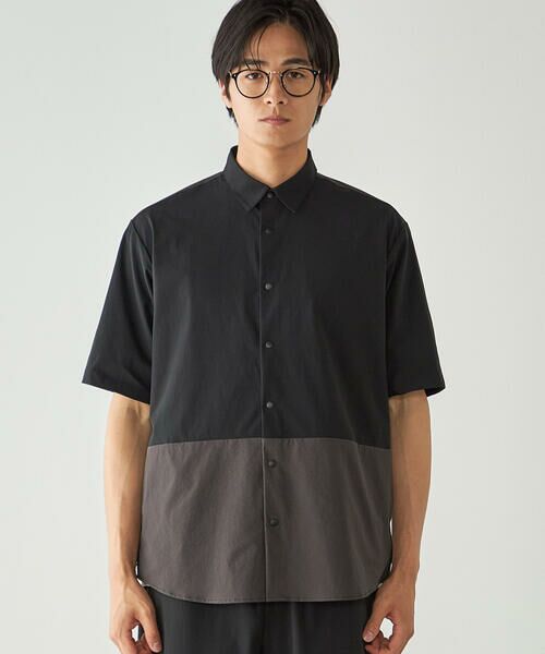 COMME CA ISM / コムサイズム シャツ・ブラウス | リップストップ ナイロンストレッチ 半袖ブロッキングシャツ / セットアップ対応 | 詳細11