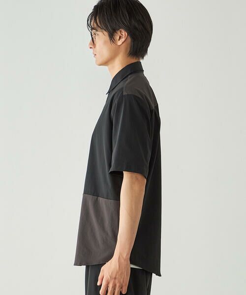 COMME CA ISM / コムサイズム シャツ・ブラウス | リップストップ ナイロンストレッチ 半袖ブロッキングシャツ / セットアップ対応 | 詳細12