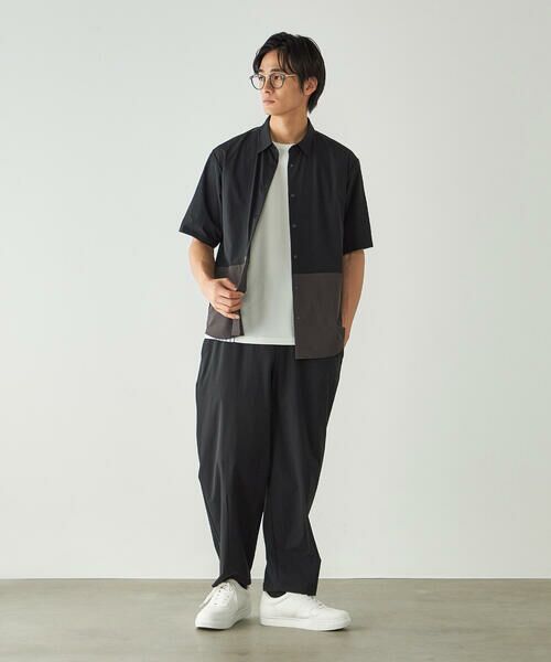 COMME CA ISM / コムサイズム シャツ・ブラウス | リップストップ ナイロンストレッチ 半袖ブロッキングシャツ / セットアップ対応 | 詳細2