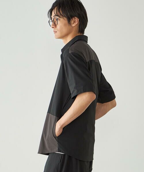 COMME CA ISM / コムサイズム シャツ・ブラウス | リップストップ ナイロンストレッチ 半袖ブロッキングシャツ / セットアップ対応 | 詳細9
