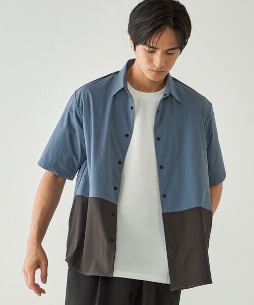 COMME CA ISM / コムサイズム シャツ・ブラウス | リップストップ ナイロンストレッチ 半袖ブロッキングシャツ / セットアップ対応 | 詳細22