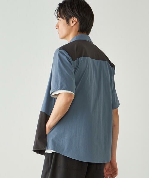 COMME CA ISM / コムサイズム シャツ・ブラウス | リップストップ ナイロンストレッチ 半袖ブロッキングシャツ / セットアップ対応 | 詳細23