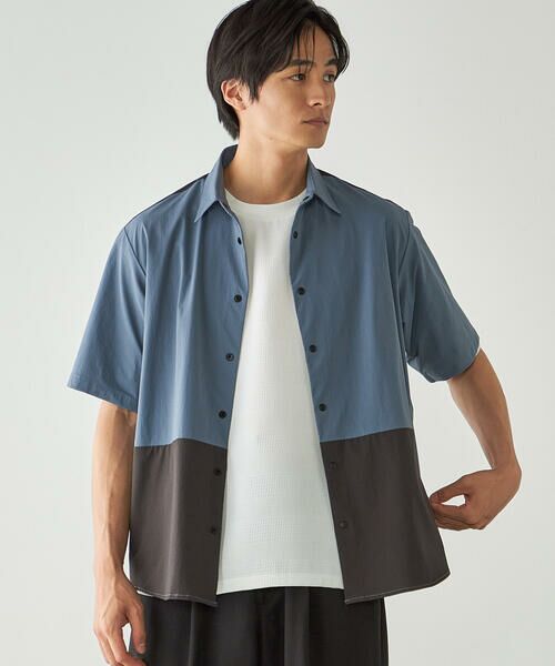 COMME CA ISM / コムサイズム シャツ・ブラウス | リップストップ ナイロンストレッチ 半袖ブロッキングシャツ / セットアップ対応 | 詳細24