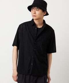 COMME CA ISM / コムサイズム シャツ・ブラウス | トリコットレース ショートポイントカラー 半袖シャツ
