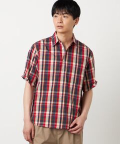 COMME CA ISM / コムサイズム シャツ・ブラウス | コットン マドラスチェック ショートポイント半袖シャツ
