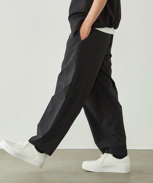 COMME CA ISM / コムサイズム その他パンツ | リップストップ ナイロンストレッチ ワイドバルーンパンツ / セットアップ対応（ブラック）