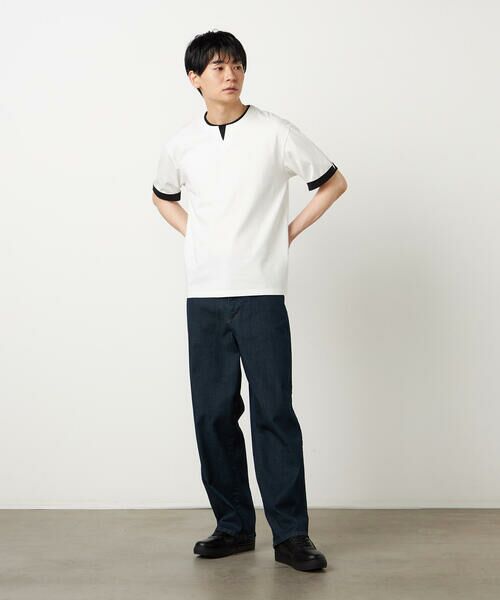 COMME CA ISM / コムサイズム Tシャツ | 【接触冷感】USAコットン フェイクレイヤード キーネックTシャツ | 詳細2
