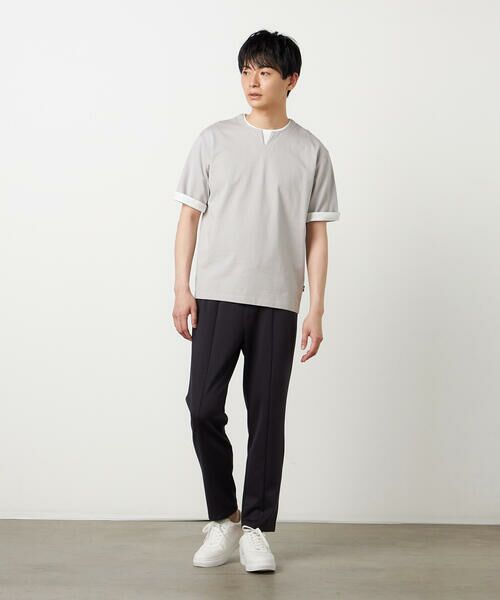COMME CA ISM / コムサイズム Tシャツ | 【接触冷感】USAコットン フェイクレイヤード キーネックTシャツ | 詳細5