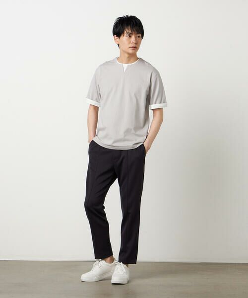 COMME CA ISM / コムサイズム Tシャツ | 【接触冷感】USAコットン フェイクレイヤード キーネックTシャツ | 詳細6