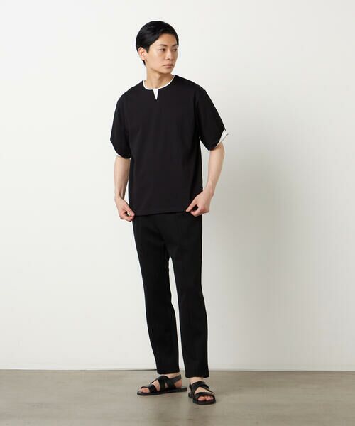 COMME CA ISM / コムサイズム Tシャツ | 【接触冷感】USAコットン フェイクレイヤード キーネックTシャツ | 詳細9