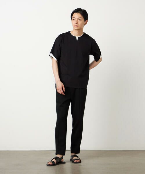 COMME CA ISM / コムサイズム Tシャツ | 【接触冷感】USAコットン フェイクレイヤード キーネックTシャツ | 詳細10