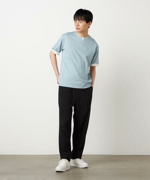 COMME CA ISM / コムサイズム Tシャツ | 【接触冷感】USAコットン フェイクレイヤード キーネックTシャツ | 詳細14