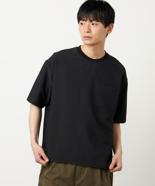 COMME CA ISM / コムサイズム Tシャツ | ポリエステル シアサッカー 布帛Tシャツ | 詳細3