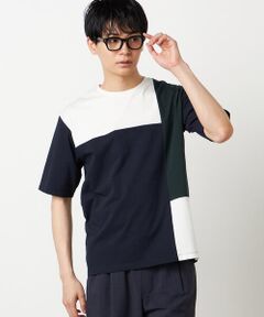 COMME CA ISM / コムサイズム Tシャツ | 【接触冷感】USAコットン ブロッキングTシャツ