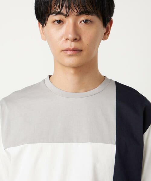 COMME CA ISM / コムサイズム Tシャツ | 【接触冷感】USAコットン ブロッキングTシャツ | 詳細7