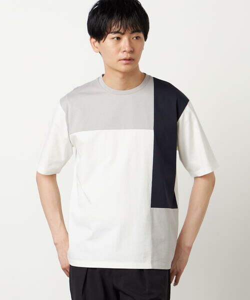 COMME CA ISM / コムサイズム Tシャツ | 【接触冷感】USAコットン ブロッキングTシャツ | 詳細3