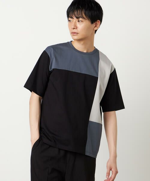 COMME CA ISM / コムサイズム Tシャツ | 【接触冷感】USAコットン ブロッキングTシャツ | 詳細14