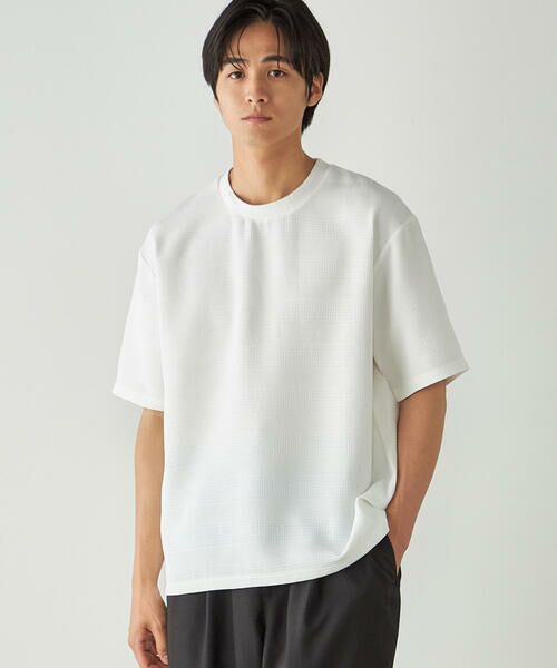 COMME CA ISM / コムサイズム Tシャツ | リンクスボーダーTシャツ(ホワイト)