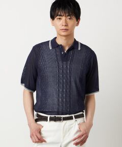 COMME CA ISM / コムサイズム ニット・セーター | リネンライク ケーブルニット ポロシャツ