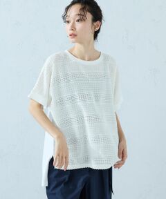 COMME CA ISM / コムサイズム カットソー | カットジャガード 切り替えTシャツ