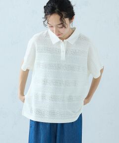 COMME CA ISM / コムサイズム ポロシャツ | カットジャガード ポロシャツ