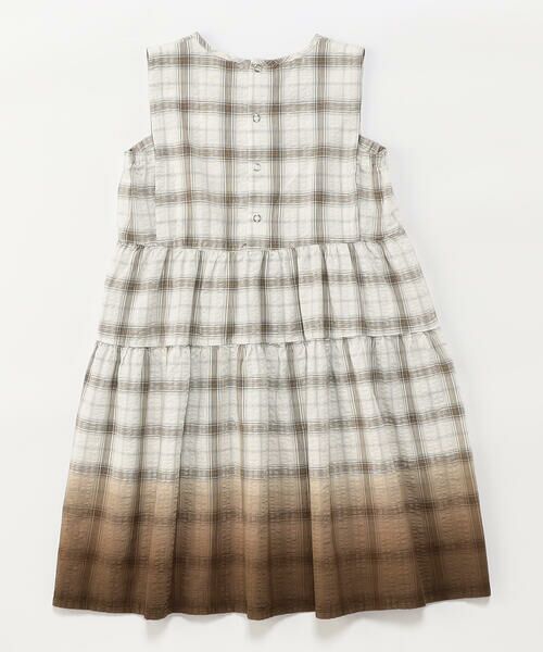 COMME CA ISM / コムサイズム ロング・マキシ丈ワンピース | サッカーチェックグラデーション染め ワンピース | 詳細7