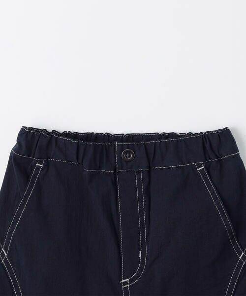 COMME CA ISM / コムサイズム ショート・ハーフ・半端丈パンツ | コットンナチュラルストレッチ 配色ステッチ切替ハーフパンツ | 詳細4