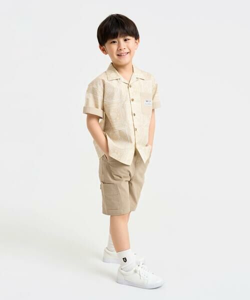 COMME CA ISM / コムサイズム ショート・ハーフ・半端丈パンツ | コットンナチュラルストレッチ 配色ステッチ切替ハーフパンツ | 詳細3